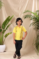 Yellow Ladybug Border Embroidered Shirt