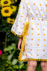 Floral Embroidery Kaftan Dress