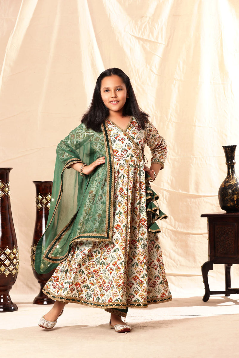 Printed Anarkali with Pant Set