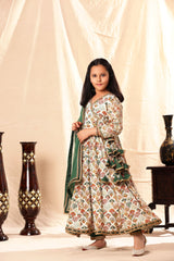 Printed Anarkali with Pant Set