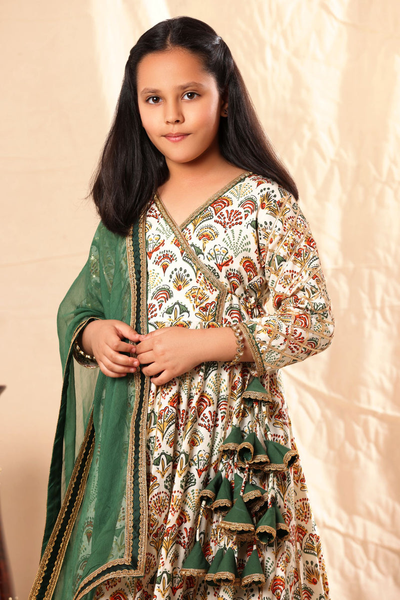 Printed Anarkali with Pant Set