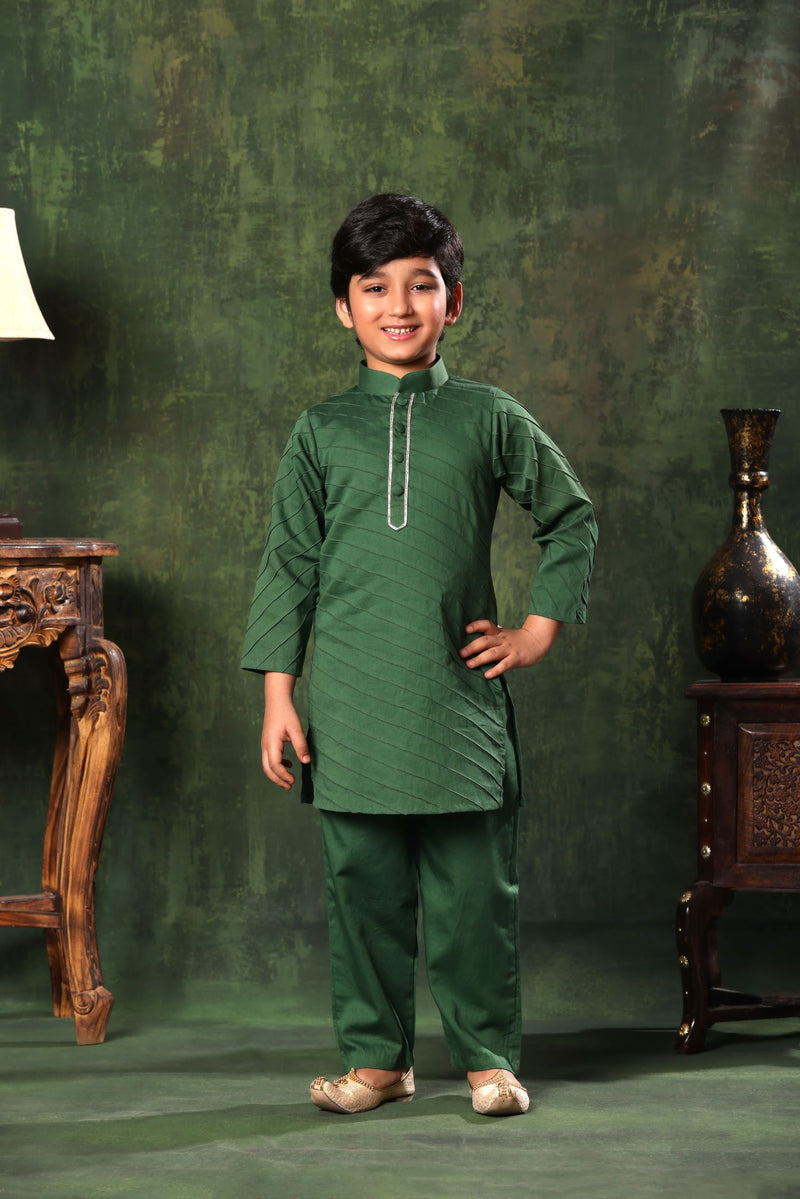 Green Kurta and Pyjama Co-ord Set