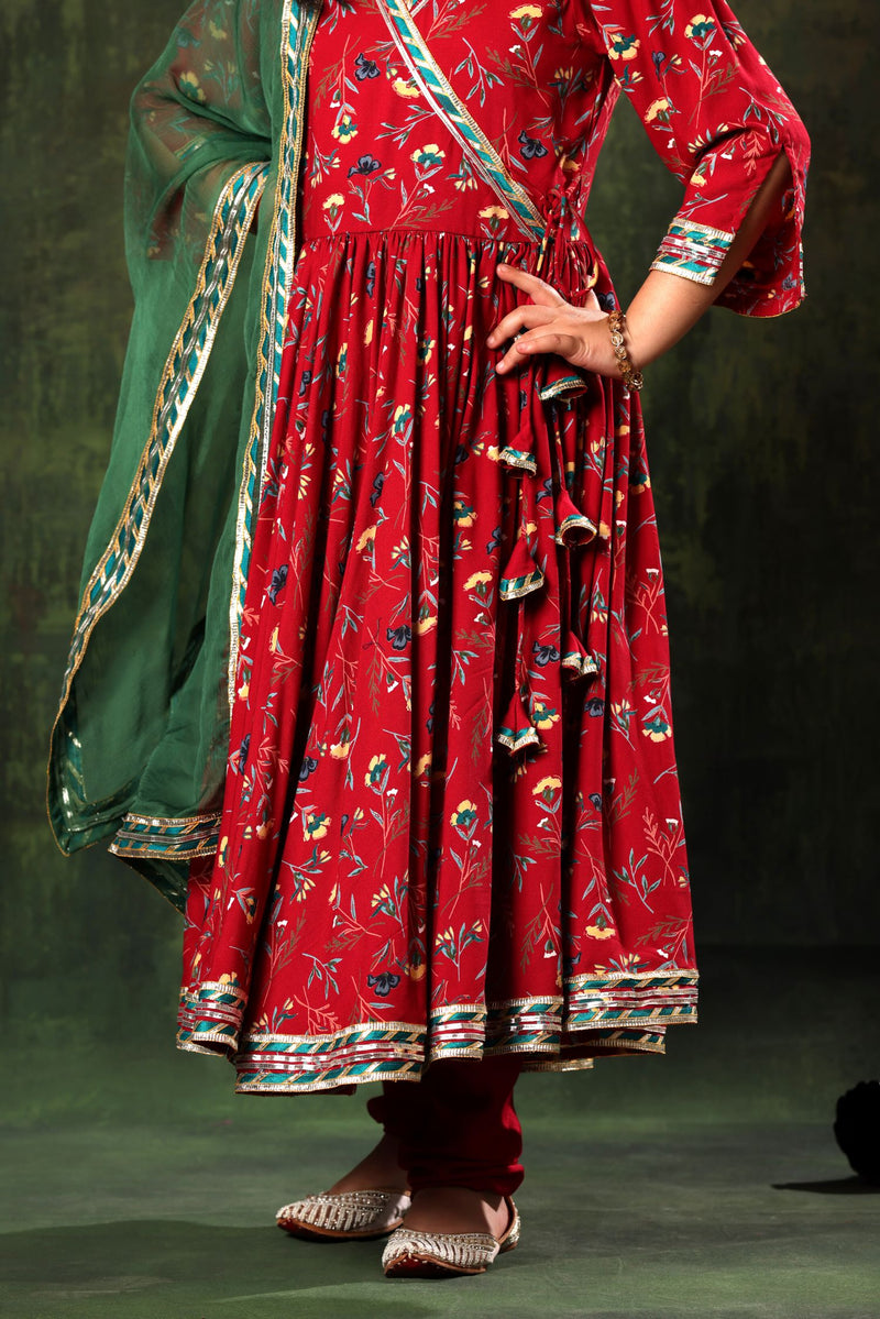 Floral Embellished Anarkali Set