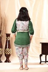 Green Kurta with Dhoti Pant and Embellished Kurta